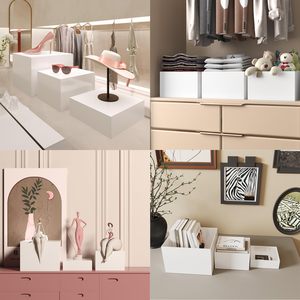 Présentoirs sur mesure blancs en acrylique pour gâteaux, plateaux, buffets, traiteurs, présentation <span class=keywords><strong>de</strong></span> bijoux et vente au détail - Product Image 4