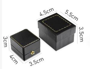 Caja de anillo negro de estilo antiguo WEIEMI caja de anillo de joyería arabesca de línea de estampado de oro con caja exterior de gama alta - Product Image 2