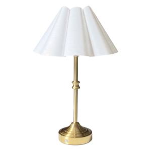 Lámpara de Mesa Inalámbrica de Metal Dorado de Lujo, Pantalla de Tela Reemplazable, LED Recargable, Flexible, Simple, Regulable - Product Image 2