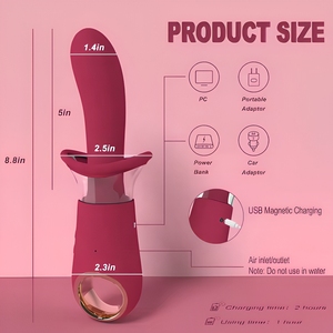 Jouets sexuels Zope PINKZOOM pour elle, stimulateur clitoridien vibrant avec effet <span class=keywords><strong>de</strong></span> léchage <span class=keywords><strong>de</strong></span> langue, bâton <span class=keywords><strong>de</strong></span> massage vibrant 2 en 1, vibrateur suceur vaginal - Product Image 6