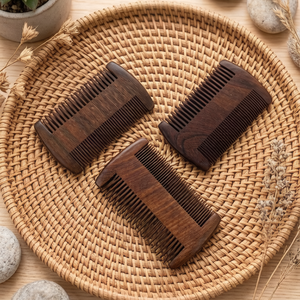 Peigne en bois à double face avec logo gravé au laser, antistatique, démêlant, pour cheveux fins et barbe, pour hommes et femmes, usage quotidien - Product Image 3