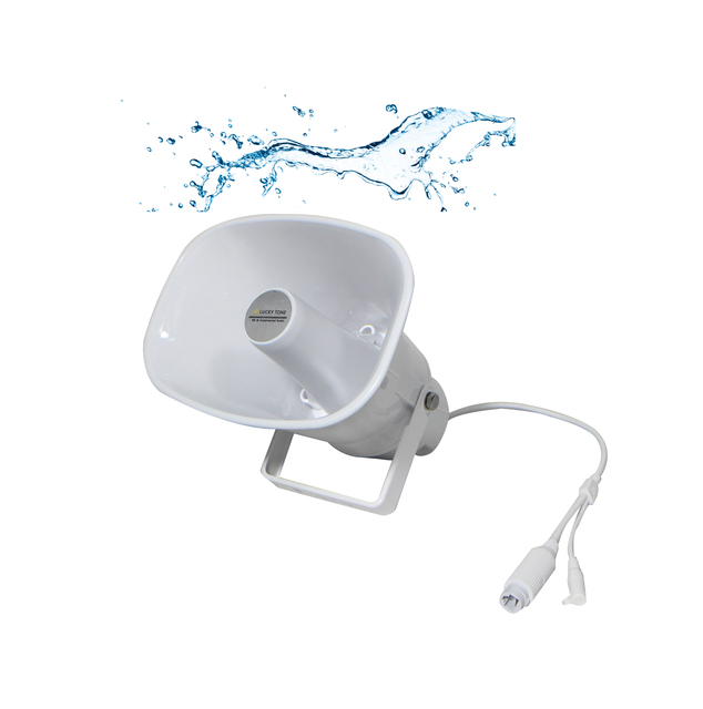 Lucky Tone 30W IP/TCP Network Broadcast Sound PA System Active Oval Horn Speaker for Outdoor Use
