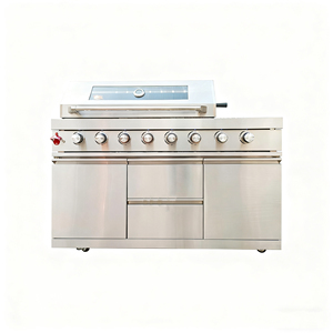 Cocina Exterior Grande para Jardín, Barbacoa Plegable a Gas, Multifuncional, con Asador, Moderna, de Acero Inoxidable 304 - Product Image 1