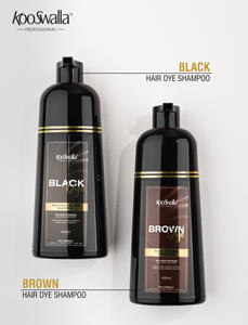 KooSwalla 400ml Argan Oil Hair Dye Shampoo Herbal Chinese Creme Castanho Escuro Fórmula para Uso Permanente da Cor do Cabelo Preto em Casa - Product Image 4