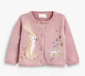 Ivy90025A Europäischen tier design winter strickjacke stickerei gestrickte Weihnachten mädchen kinder pullover