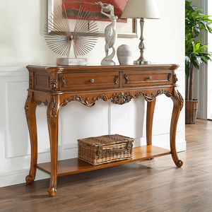 <span class=keywords><strong>Mobile</strong></span> Contenitore <span class=keywords><strong>Classico</strong></span> in Legno Massello Stile Antico Americano Retrò con 2 Cassetti per Ingresso e Soggiorno - Product Image 1