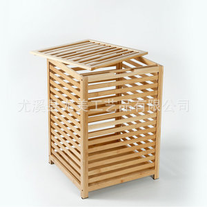 Household dirty clothes <b>storage</b> <b>basket</b>, popular on Instagram, <b>large</b> capacity, Japanese style, with lid and compartments. - Product Image 5