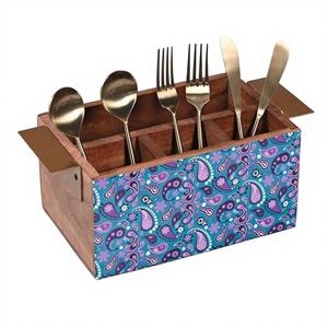 Porte-cuillères en bois classique à trois niveaux réglable et durable, design floral inspiré de la nature pour cuisines contemporaines, vente en gros - Product Image 1