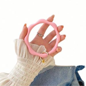 Fashion Silicone Beads <b>Key</b> <b>Ring</b> Chain Cycle Wristlet Keychain Bracelet - Product Image 1