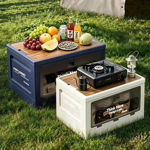 Foldable <b>Storage</b> <b>Box</b>, Thickened Trunk Organizer with Lid, Home Car <b>Storage</b> Container for <b>Camping</b>, Picnic and Household Use - Product Image 1