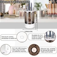 Nettoyeur de Pinceaux de Maquillage Électrique Portable et Automatique USB, Lave-Pinceaux Cosmétiques Rotatif et Sécheur