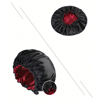 Nouveau Bonnet en soie satinée Bonnet pour cheveux Bonnet en satin à double couche avec couverture de tête de bouton non visible