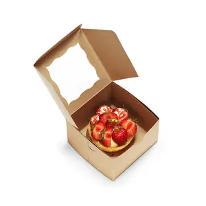 Cake Box Packaging Company Supply Wholesale Custom Printed Food Grade Kraft Paper CupCake Packing