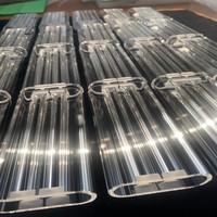 Chambre de pompage en verre de quartz transparent à trois trous, courbée en U, pour dispositif laser YAG médical