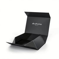 Cajas magnéticas de embalaje de cartón rígido con cierre magnético superior abatible de lujo personalizado caja de regalo de papel negro mate