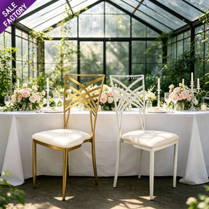 Best Selling Modern Event Furniture Chameleon Gold White Metal Steel Tiffanie <b>Chairs</b> Wedding With Seat Cushion - Product Image 1