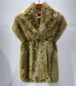 Écharpe en fausse fourrure de <span class=keywords><strong>renard</strong></span> et de raton laveur pour femme, châle, étole, accessoire de mode pour mariée - Product Image 6