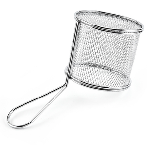 Tùy chỉnh <span class=keywords><strong>Fry</strong></span> <span class=keywords><strong>Pan</strong></span> sử dụng pháp khoai tây chiên thịt nấu ăn rửa giỏ trái cây mini Kim Loại thép không gỉ sâu chiên dây giỏ Net - Product Image 2