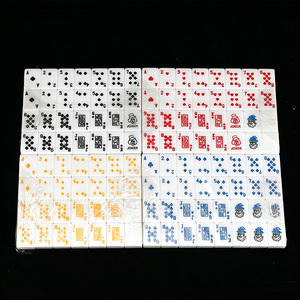 Jeu de tuiles de poker et de mahjong laminées, portable et adapté aux voyages, pour jeu à plusieurs joueurs, jeux de société à domicile - Product Image 5