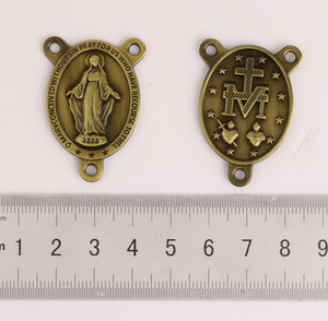 <span class=keywords><strong>Accessoire</strong></span> de chapelet vintage, pièce centrale Vierge Marie, médaille miraculeuse, placage bronze antique pour la fabrication de chapelets - Product Image 3