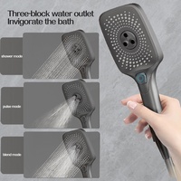 Ensemble de douche gris canon certifié CE avec garantie de 5 ans, ensemble de douche pluie chaud et froid avec robinet, pomme de douche de salle de bain