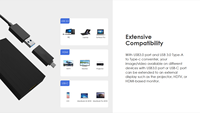 Adaptor Kartu Grafis Video 4K USB3.0 Tipe-C ke HD-MI Berkualitas Tinggi untuk Laptop Mini Docking Station