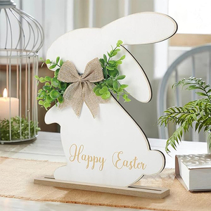 Decoraciones para Fiestas de Pascua al por Mayor, Adorno de Mesa de <span class=keywords><strong>Feliz</strong></span> Pascua con Lazo de Arpillera para Decoración de Paredes, Hogar, Interiores y Exteriores - Product Image 1