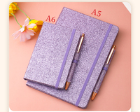 Carnet de notes en cuir à paillettes A5 A6, bloc-notes créatif à sequins, journal intime personnalisé haut de gamme, cadeau, vente en gros