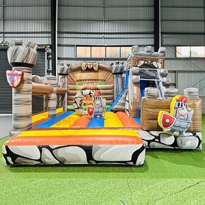 Château gonflable commercial médiéval Hpfburg <span class=keywords><strong>Chevalier</strong></span> avec toboggan - Product Image 1