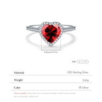 925 argent Sterling romantique coeur Pigeon sang rouge CZ bagues pour femmes mariage fiançailles déclaration bijoux