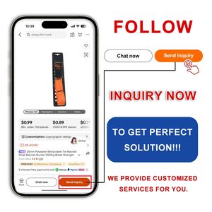 Kit de sangles d'arrimage en polyester OEM, lot de 4, 1500 lb, pour moto, 1 pouce, 15 pieds, sangles de cargaison pour camions - Product Image 6