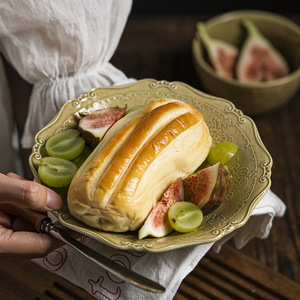 Platos de cerámica de relieve Retro de 7 pulgadas con logotipo personalizado, juegos de tazones y tazas, vajilla apta para lavavajillas, plato de postre y pan para hoteles - Product Image 2