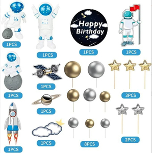 Nuevo Set de Decoración para Pastel de Astronauta de 22 Piezas, Decoración para Fiesta Temática Espacial, Decoración para Pastel de Cumpleaños con Temática de Galaxia - Product Image 2