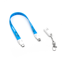 Câble de charge USB-C à bracelet 60W PD à charge rapide, porte-badge en polyester, logo personnalisé, cadeau d'entreprise - Vente chaude