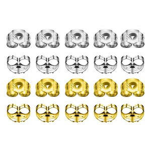 ROXI Boucles d'oreilles en or 14K plaqué or, forme champignon, avec fermoir papillon, bijoux en argent, vente en gros - Product Image 3