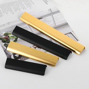 Aluminum Alloy Cabinet Handles Rectangle Minimalist Drill Free Easy Installation For Cabinet Doors - Product Image 1
