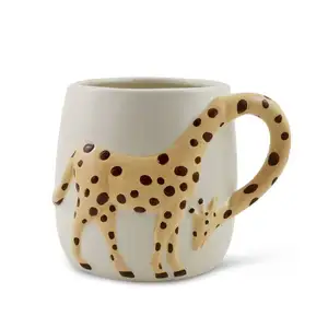 Tasse en relief de girafe Offre Spéciale, tasse en céramique personnalisée 3D, vente en gros, nouveauté, Dolomite, tasses à café en relief 16 OZ