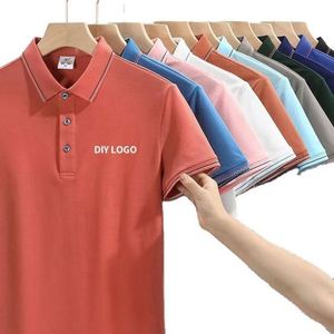 Healthy Breathable Anti-Wrinkle Plain Polo Collar T Shirts Men Custom Logo Polo T Shirts - Product Image 3