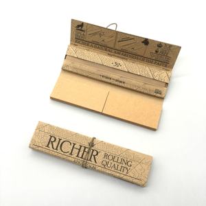 Carnet de papier à rouler non blanchi imprimé sur mesure, avec gomme arabique naturelle et fermeture à élastique, format King Size Slim, en pâte de bois pour - Product Image 2