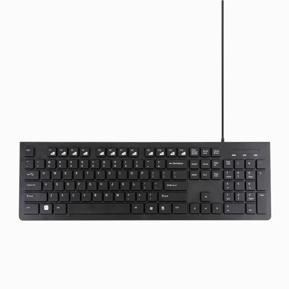 VCOM-Teclado estándar con cable USB para ordenador, teclado negro para ordenador portátil, PC