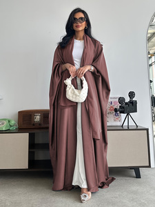 Abaya Estiva Casual Tradizionale Musulmana <span class=keywords><strong>con</strong></span> <span class=keywords><strong>Maniche</strong></span> <span class=keywords><strong>a</strong></span> <span class=keywords><strong>Pipistrello</strong></span>, <span class=keywords><strong>Abito</strong></span> Modesto Dubai, Fornitore di Abiti Casual Musulmani per Donne - Product Image 2