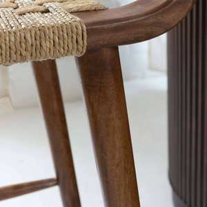 Luxury Industrial Brown Leather Bar <b>Stool</b> <b>with</b> Black Metal Frame and Comfortable Upholstered Seat for Modern <b>Kitchen</b> <b>Island</b> Home - Product Image 2