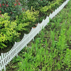 Sunsbuild White Plastic Picket Garden <b>Fence</b> Panels Interlocking Decorative Lawn Edging <b>Border</b> for Flower Bed Yard - Product Image 5