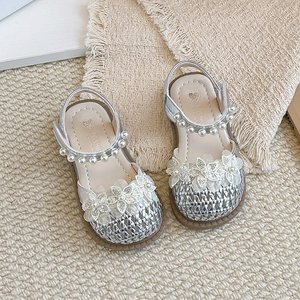 Sandalias de princesa de tejido hueco <span class=keywords><strong>para</strong></span> niñas 2026, sandalias de verano <span class=keywords><strong>con</strong></span> lazo de perlas, zapatos antideslizantes <span class=keywords><strong>para</strong></span> bebé - Product Image 5