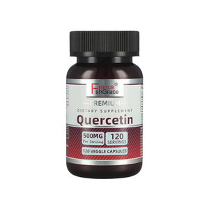 ผู้ผลิตแคปซูลควอเรซิตินเสริมอาหาร ช่วยเสริมสร้างสุขภาพระบบภูมิคุ้มกัน ขนาด 500 มก. 120 แคปซูลควอเรซิตินสำหรับผู้ใหญ่ - Product Image 1