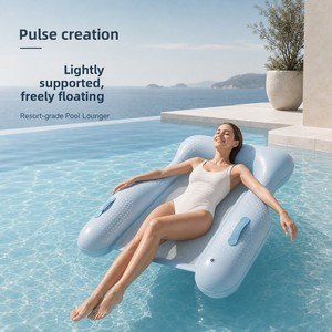 Nouvelle Arrivée Transfrontalière : Matelas Gonflable Flottant en PVC avec Filet Pliable, Chaise Longue Portable pour <span class=keywords><strong>Piscine</strong></span> - Product Image 1