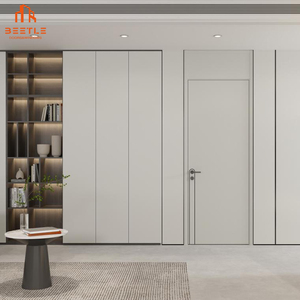 การออกแบบประตูห้องสุขาแบบแกว่งเดี่ยวทำจากไม้สีดำแบบจีน - Product Image 2