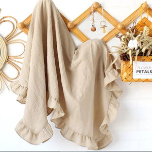 Manta Envolvente de Muselina de Algodón con Volantes para Bebé, Toalla de Baño, Envoltura Arrugada para Bebé, Manta para Cuna, Cochecito y Niños Pequeños - Product Image 4