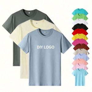 Comfortable Non-Shrink 100%Cotton Men's Round Neck <b>T</b> Shirts Summer Short Sleeve Crew Neck <b>T</b> Shirts - Product Image 2
