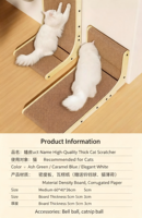 Grand grattoir mural pour chat en forme de L, vertical, luxueux, mignon, durable, écologique, sans débris